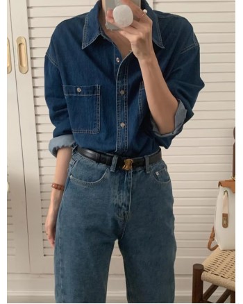DENIM SHIRT OVERSIZE TOP